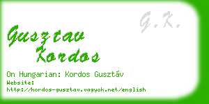 gusztav kordos business card